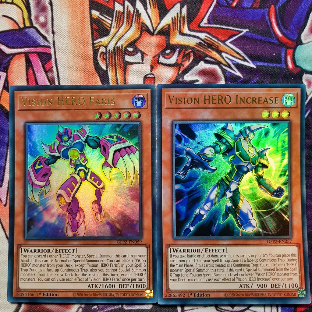 Bộ Thẻ bài Yugioh | Vision HERO Faris & Increase | GFP2 Ultra Rare.