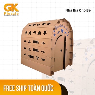 [GIÁ SỐC] Size To Nhà Bìa Carton Cho Bé Tự Lắp Ráp, An Toàn Chắc Chắn Chịu Lực Cao (Tăng khả năng sang tạo của trẻ)