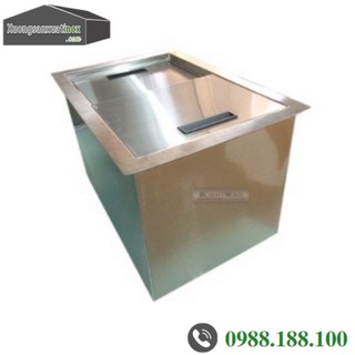 Thùng đá inox âm bàn kích thước 450 x 350 x 300