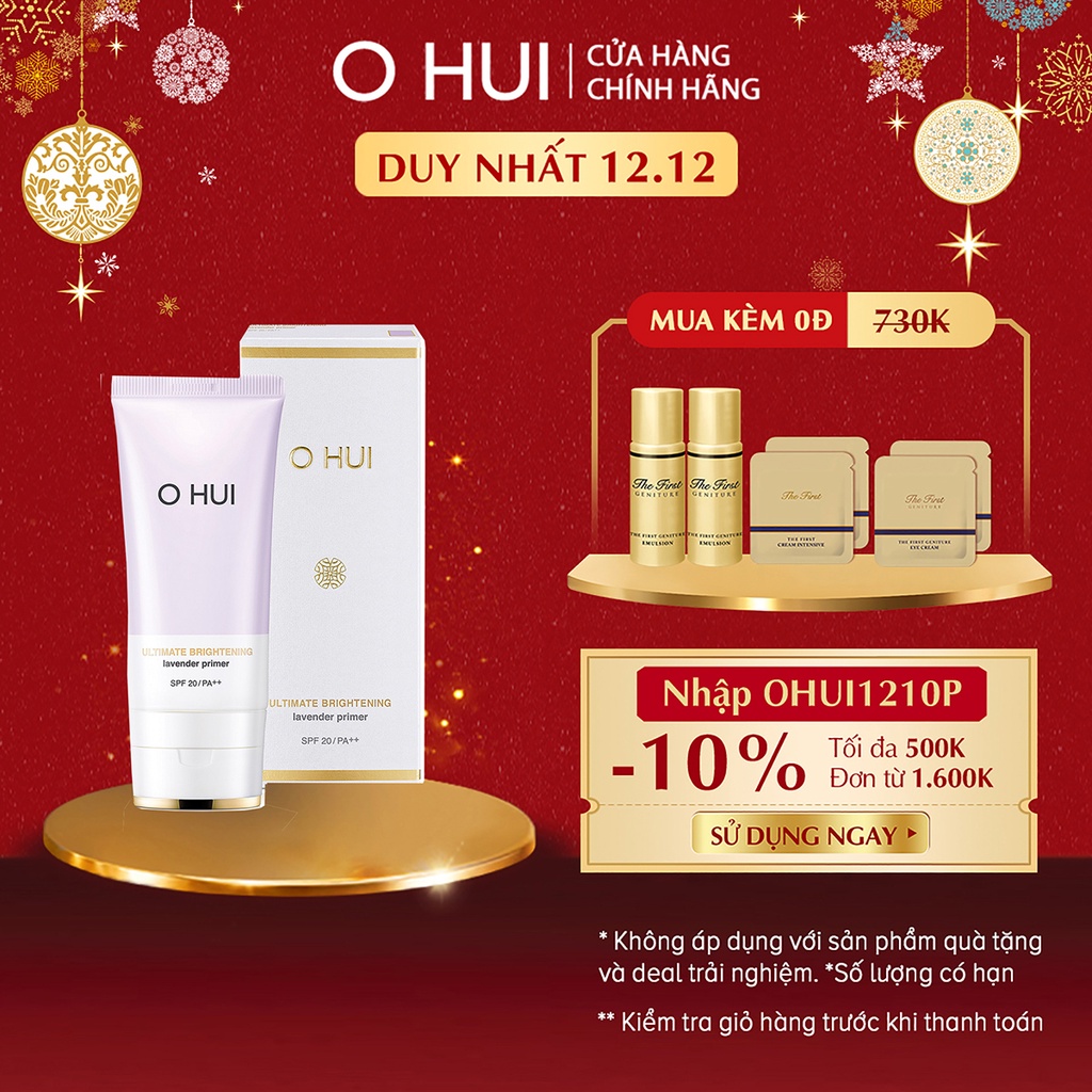 Kem lót nâng tông chiết xuất hoa oải hương làm đều màu và sáng da OHUI Ultimate Brightening Lavender Primer 45ml | BigBuy360 - bigbuy360.vn