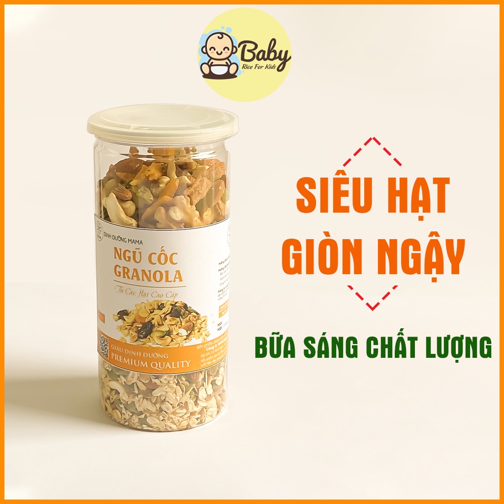 Ngũ Cốc Granola Siêu Hạt MaMa 500G Ăn Kiêng Hiệu Quả Giàu Dinh Dưỡng Cho Mọi Lứa Tuổi BabyRice 108