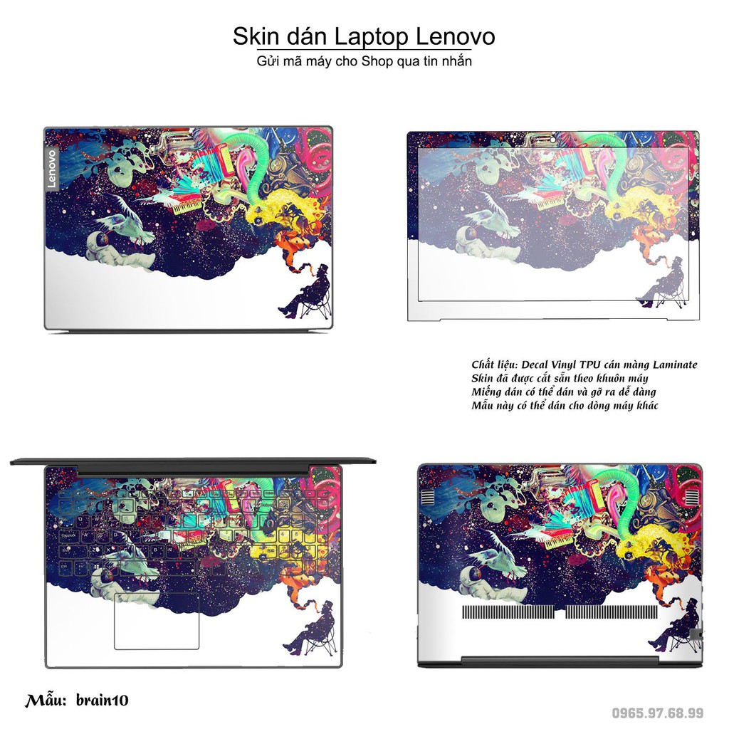 Skin dán Laptop Lenovo in hình Left Brain Right Brain (inbox mã máy cho Shop)