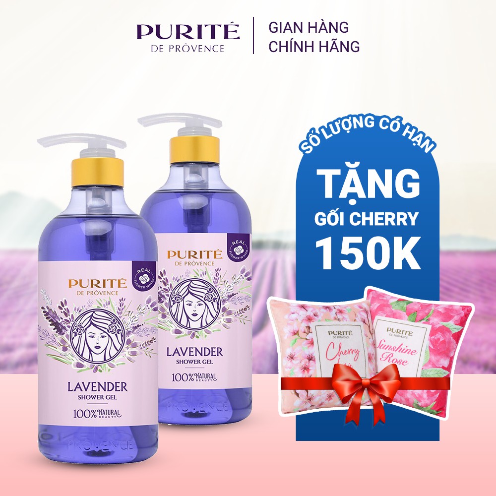 Combo 2 Sữa Tắm Thư Giãn Hoa Oải Hương Purité 850ml