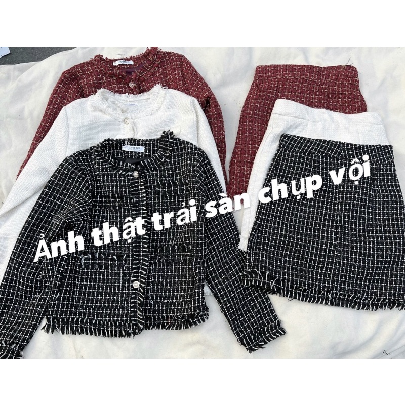 SET DẠ TWEED TIỂU THƯ 2 MÀU ĐỎ TRẮNG Day Dream | BigBuy360 - bigbuy360.vn