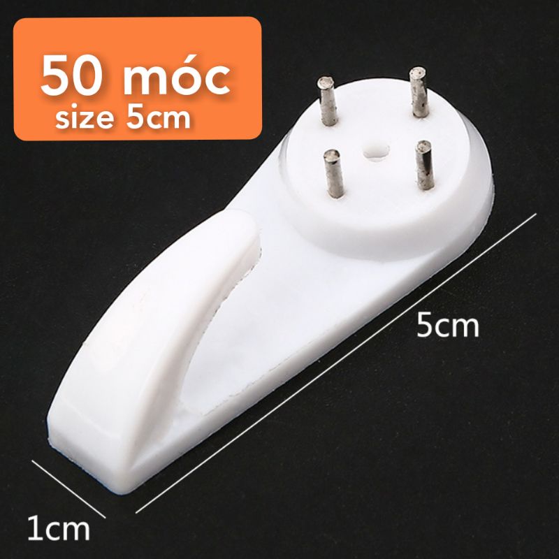 set 50 móc dài 5cm, treo vật dụng gia đình, tranh