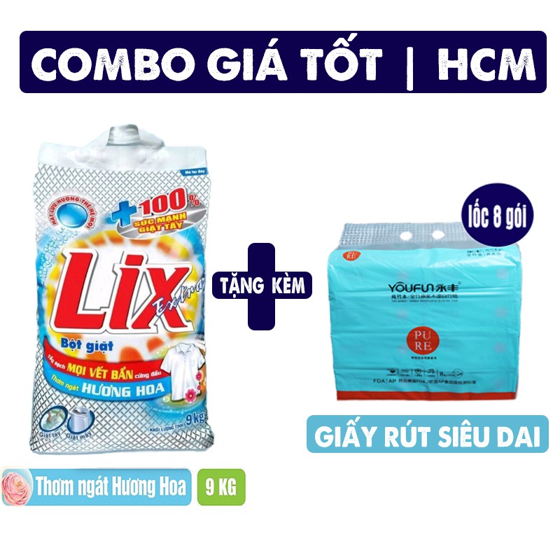 Bột giặt Lix 9kg Hương Hoa Xuân - Trắng