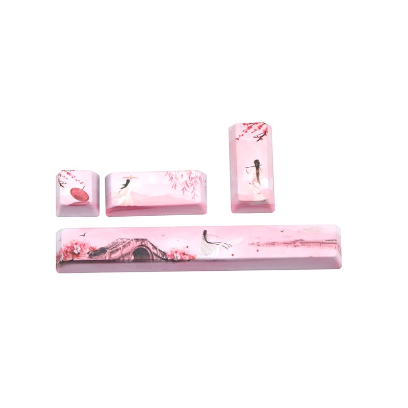 PBT Space Keycap ESC Nhập Keycap Hồ sơ OEM Thuốc nhuộm năm mặt Thăng hoa Biển San hô Keycap Phim hoạt hình Keycap