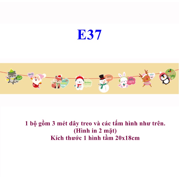 Cờ treo trang trí noel trang trí giáng sinh mẫu E37