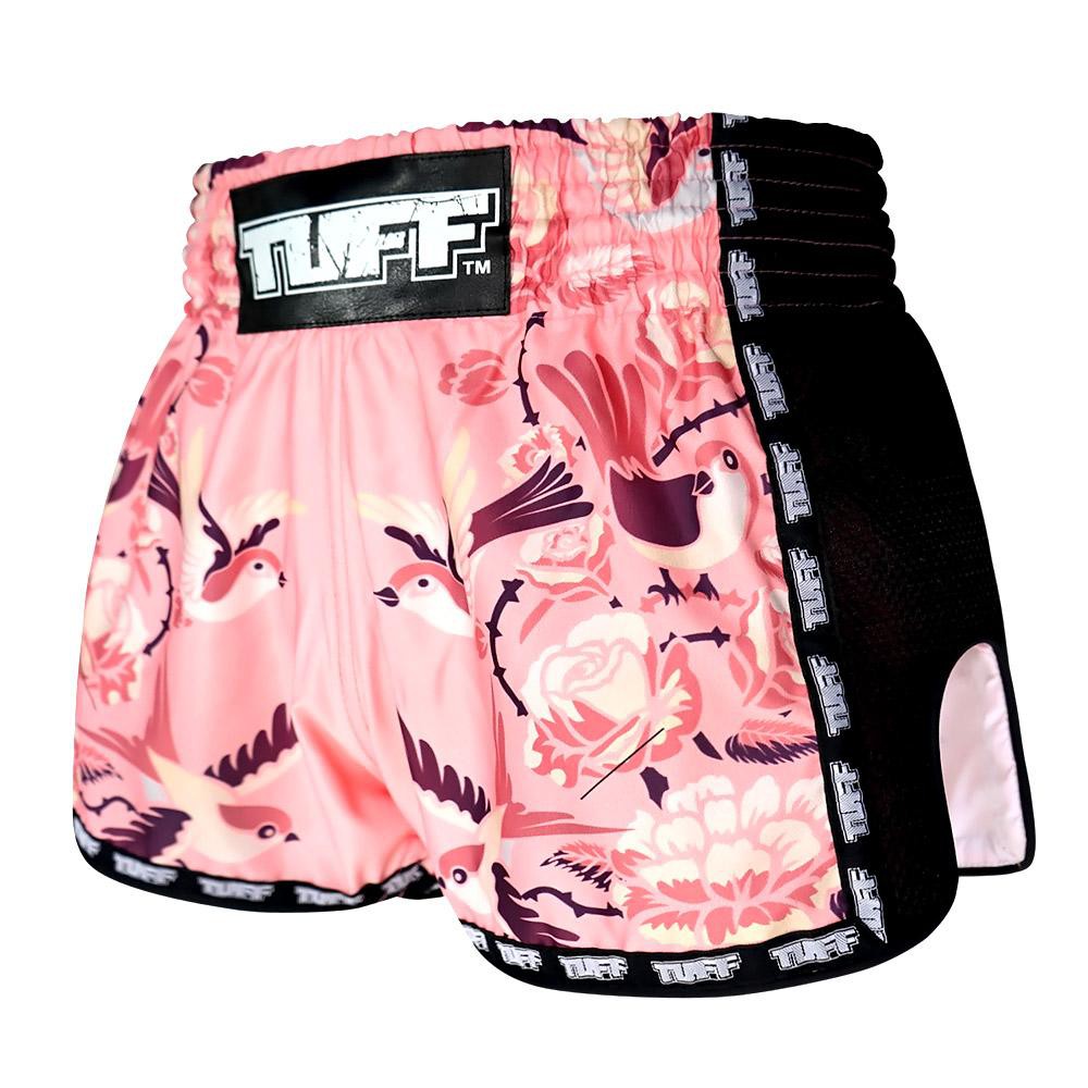 Quần Muay Thai Tuff Pink Retro Style Birds With Roses