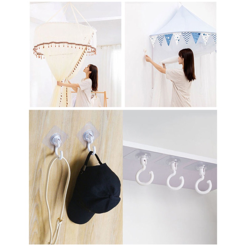 Bộ 10 Móc Dán Tường Siêu Dính 360 Độ° Móc Treo Áo Khoác Gắn Tường Xoay Được Chống Nước