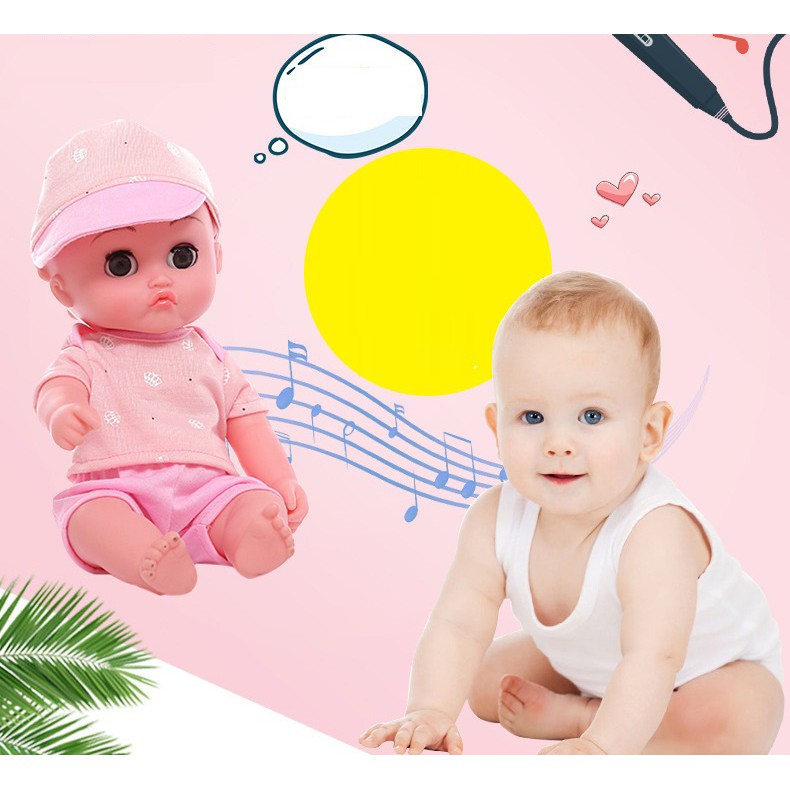 {Xã Lỗ} Búp Bê 35 cm Nhựa Mềm Kona Mắt Chớp Chu Mỏ 14 inch doll