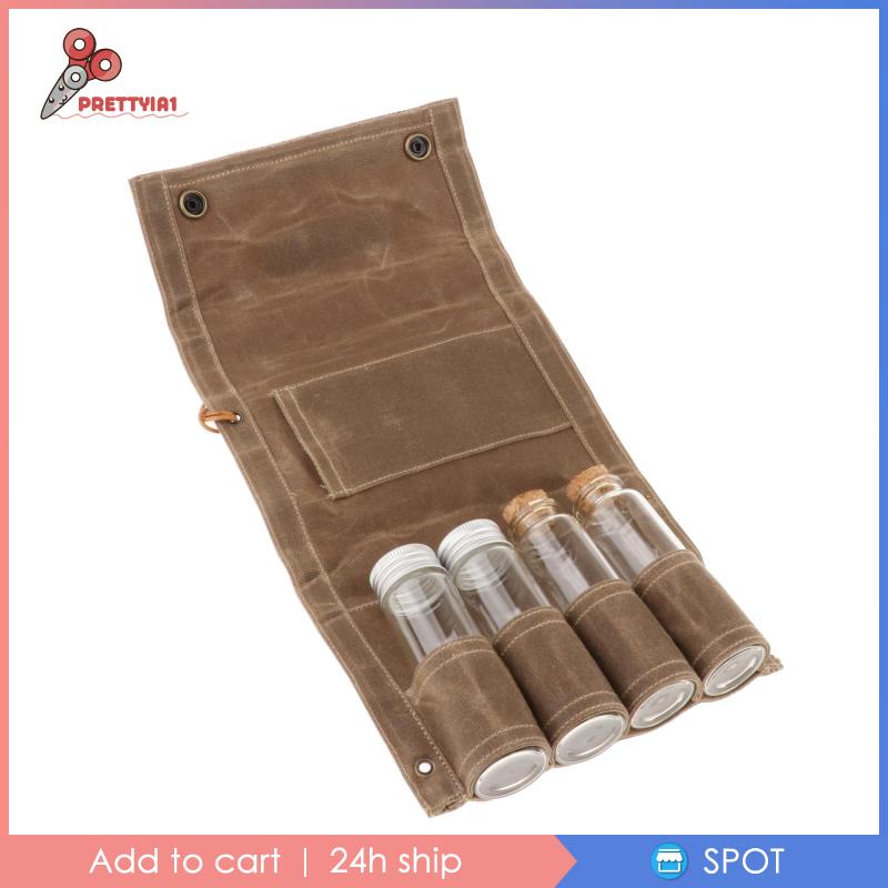 [Prettyia1] Lọ Thiếc Đựng Gia Vị / Muối / BBQ Cắm Trại Dã Ngoại Có Giá Đỡ