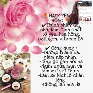 Nạ yến tươi collagen hoa hồng - nhụy hoa nghệ tây và bạc hà