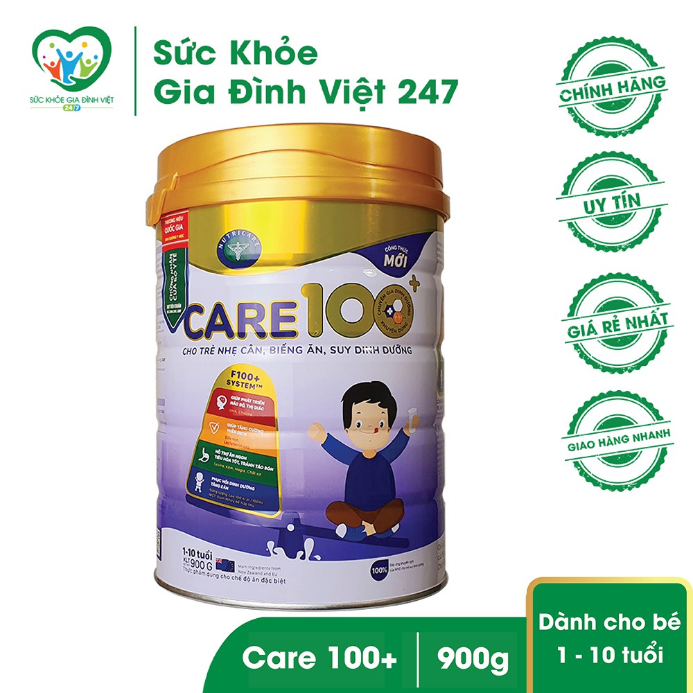 Sữa nutri CARE 100+ 900g - Khắc phục sự biếng ăn cho trẻ - Sữa dinh dưỡng &quot;4 in 1&quot;