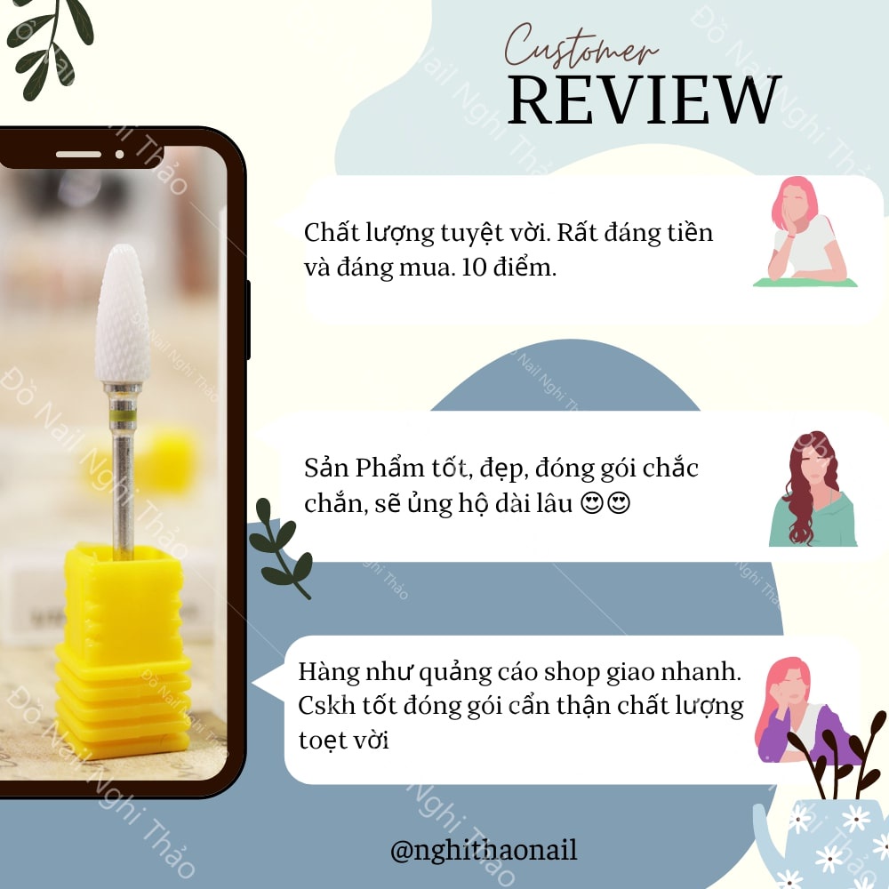 Đầu mài sứ mịn móng tay nail