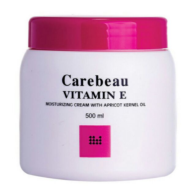 Kem dưỡng da Vitamin E Body Cream màu hồng 500g hiệu Carebeau Thái Lan