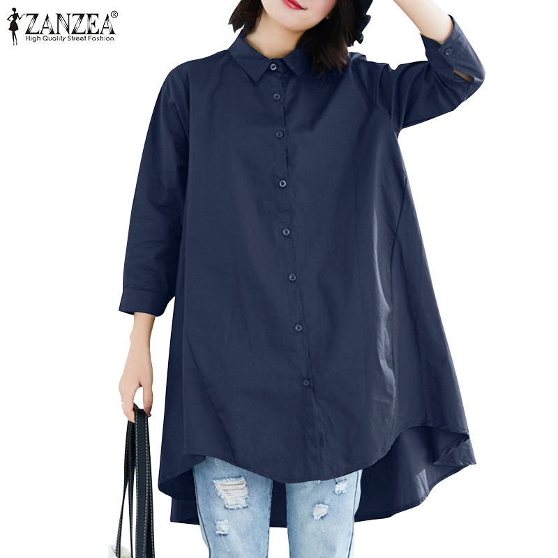 Zanzea Áo Sơ Mi Tay Lửng Thời Trang Dành Cho Nữ