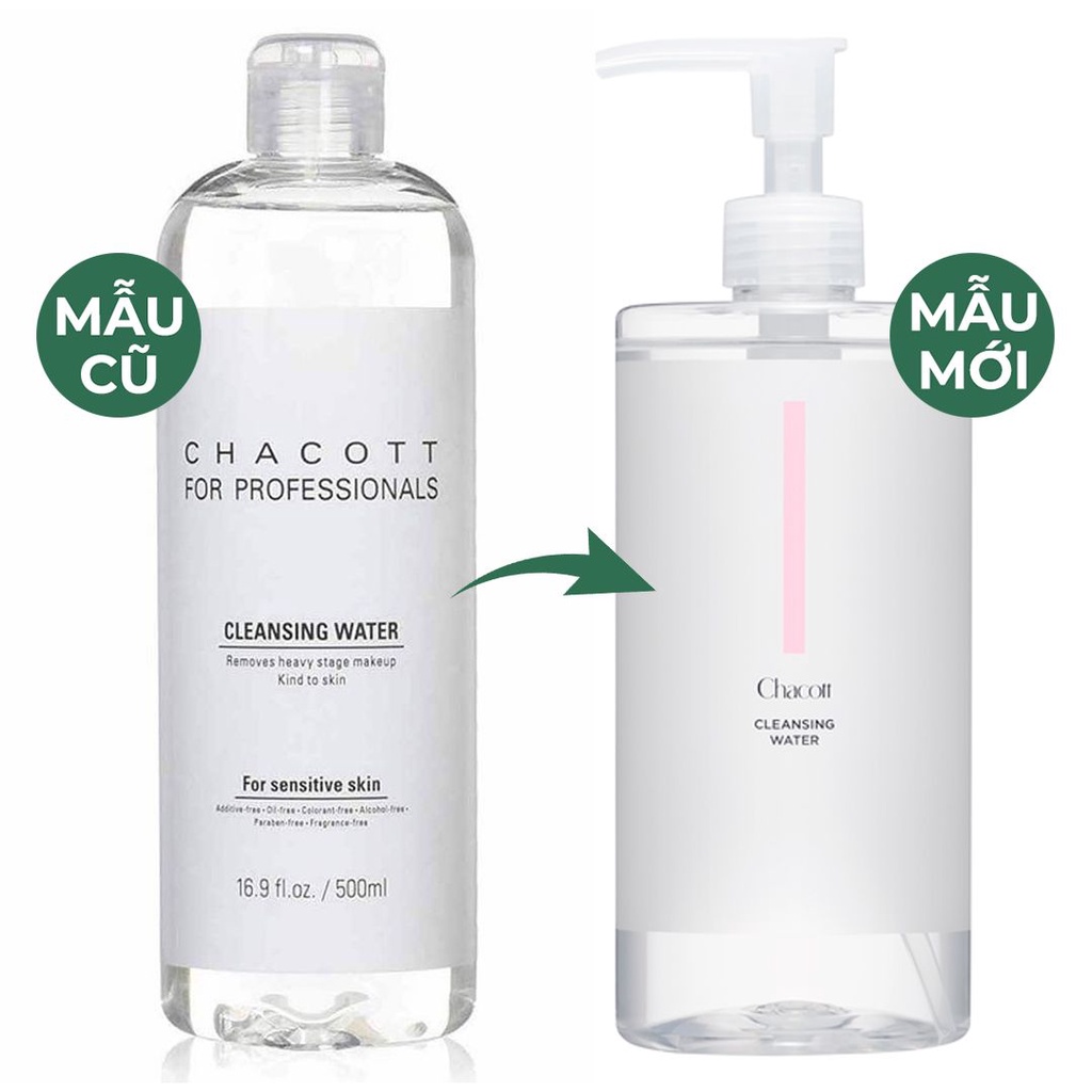 NƯỚC TẨY TRANG Nhật Bản Làm Sạch Da Mặt, Loại Bỏ Bụi Bẩn CHACOTT CLEANSING WATER 500ML - Mecskincare