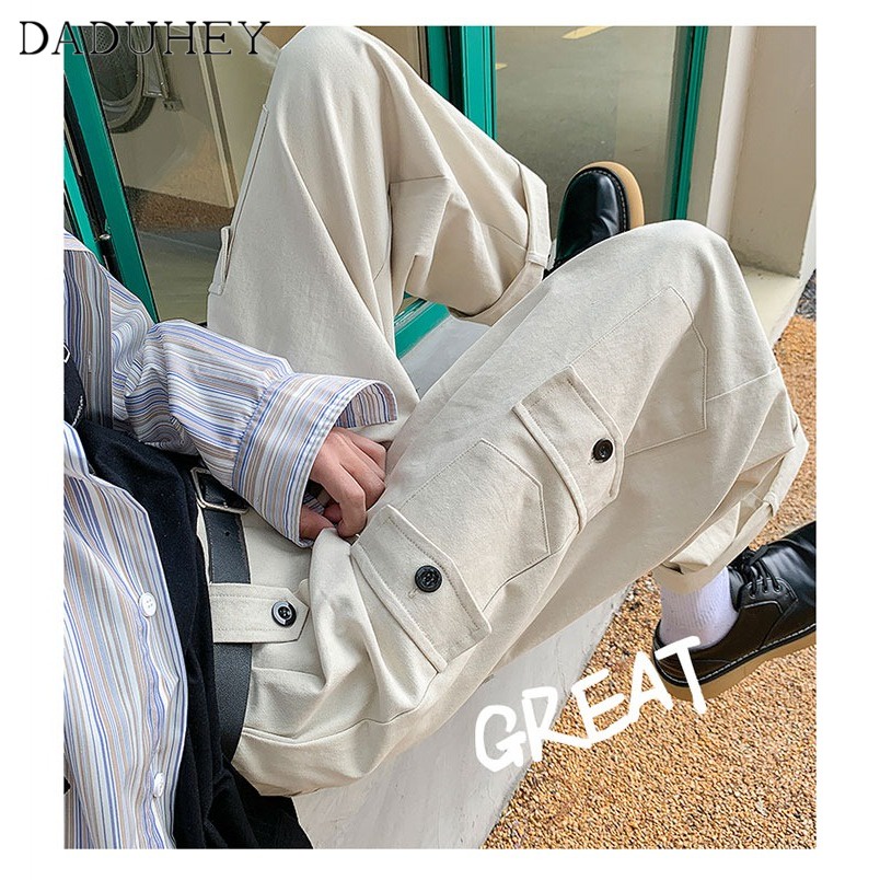 DaDuHey Men's Korean-Style Trendy, Smart and All-Matching Workwear Pants Ins Fashion Brand Draping Loose Straight Casual Pants