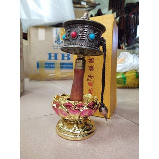 Cao cấp Kinh luân quay cầm tay to 20.5x7.8cm bằng đồng tinh xảo