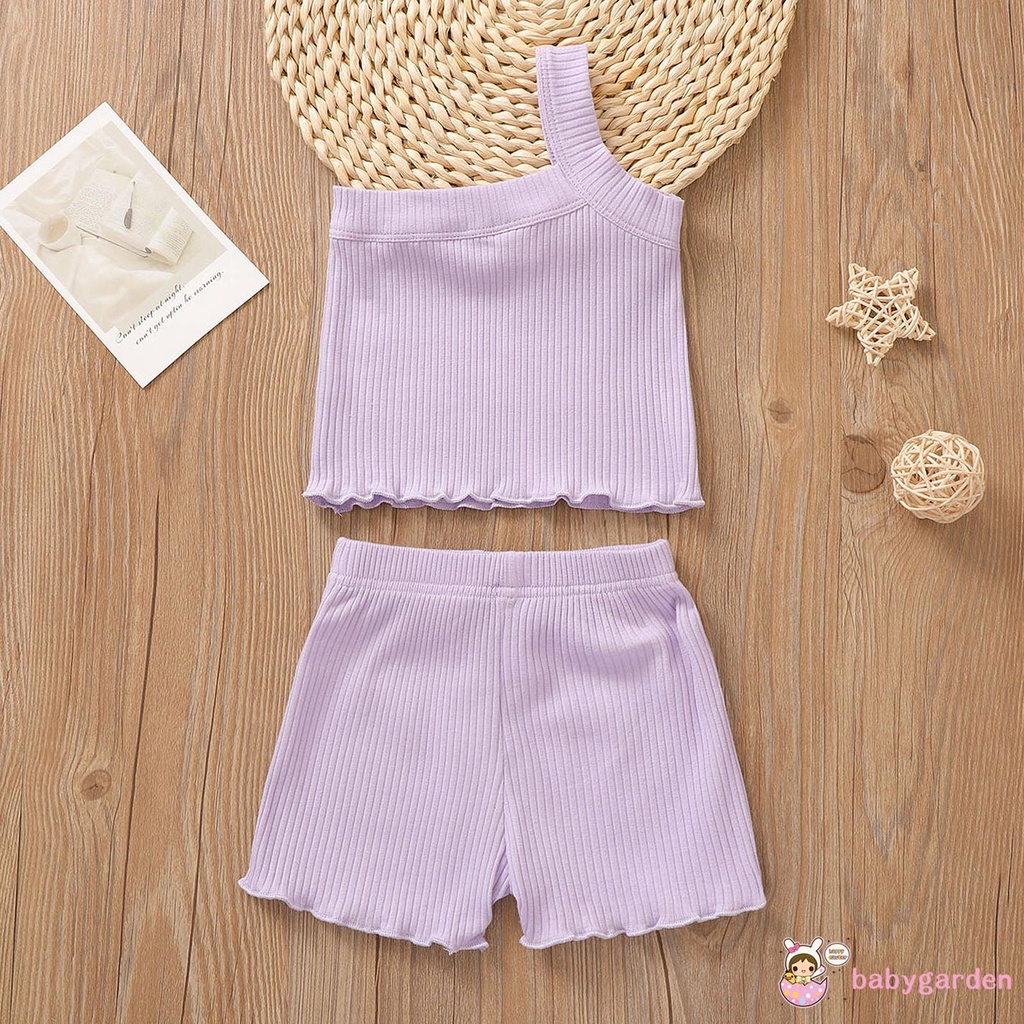 Set áo tank top kèm quần ngắn hợp thời trang cho bé gái mặc hàng ngày