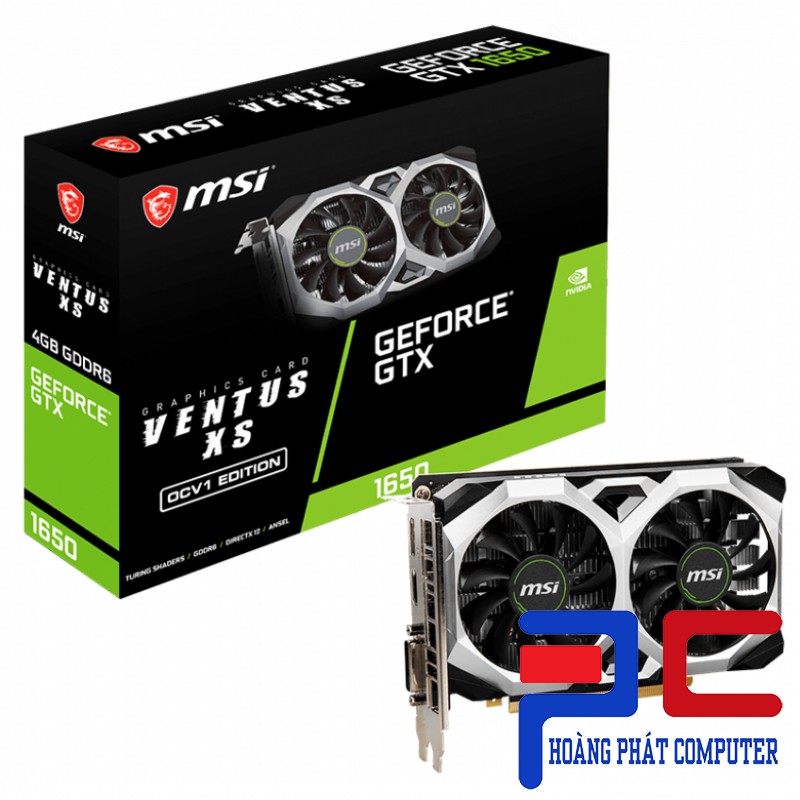 Cạc Màn Hình MSI GEFORCE GTX 1650 D6 VENTUS XS OCV1 Edition | CHÍNH HÃNG BH 36T