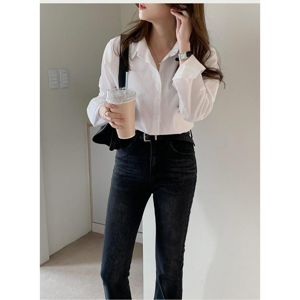 Áo Sơ Mi Cổ polo Dài Tay / Áo Vest Dệt Kim Rộng Rãi 61741