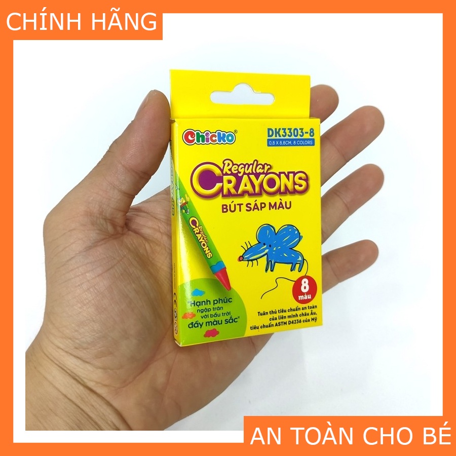 Bút Sáp Màu Duka : Regular Crayons (8 Màu) DK 3303 - 8 An Toàn Cho Trẻ