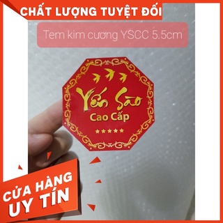 Combo 10 tem giấy dán hộp kim cương đựng yến