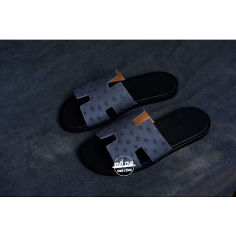 Dép hermes nam da đà điểu