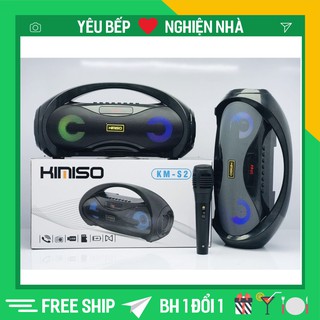 Loa karaoke bluetooth xách tay, loa karaoke Kimiso tặng kèm mic hát, dung lượng pin khủng
