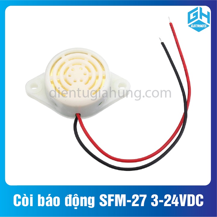 1 cái Còi báo động SFM-27 3-24VDC màu đen hoặc trắng ngẫu nhiên