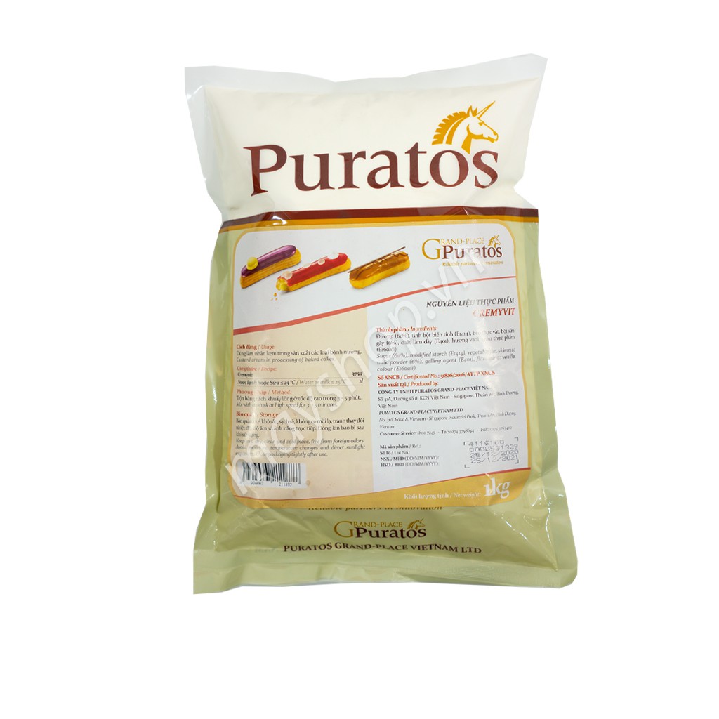 Bột nhân su kem Custard Cremyvit Puratos (1kg)