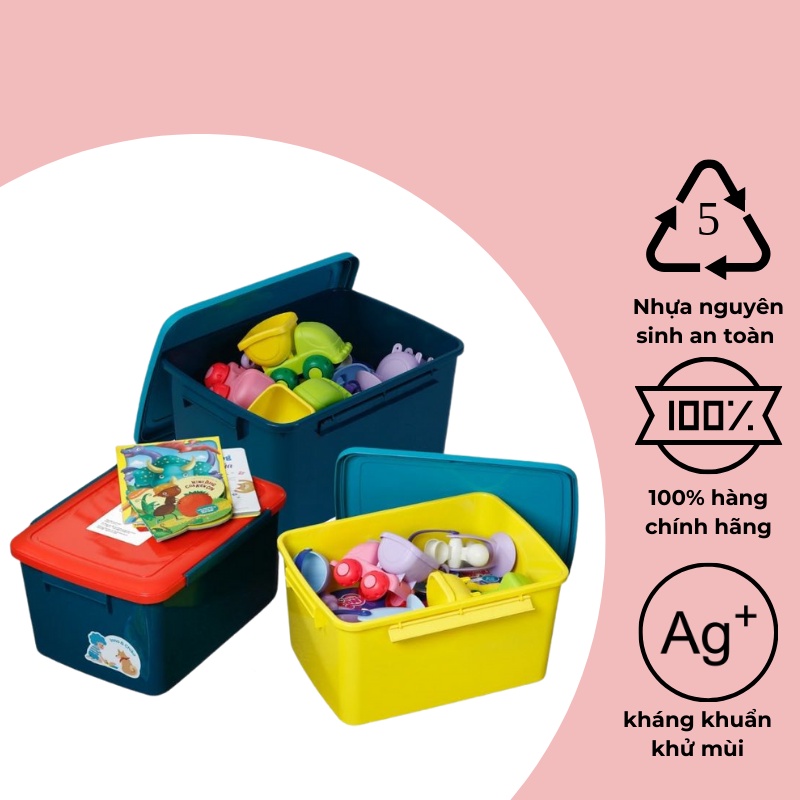 Thùng Nhựa Đựng Đồ Chơi Cho Bé Notoro Inochi Cao Cấp - Đựng Đồ Chơi An Toàn loại 18L loại lớn