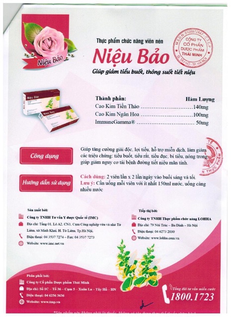 Niệu Bảo - Hộp 20 viên