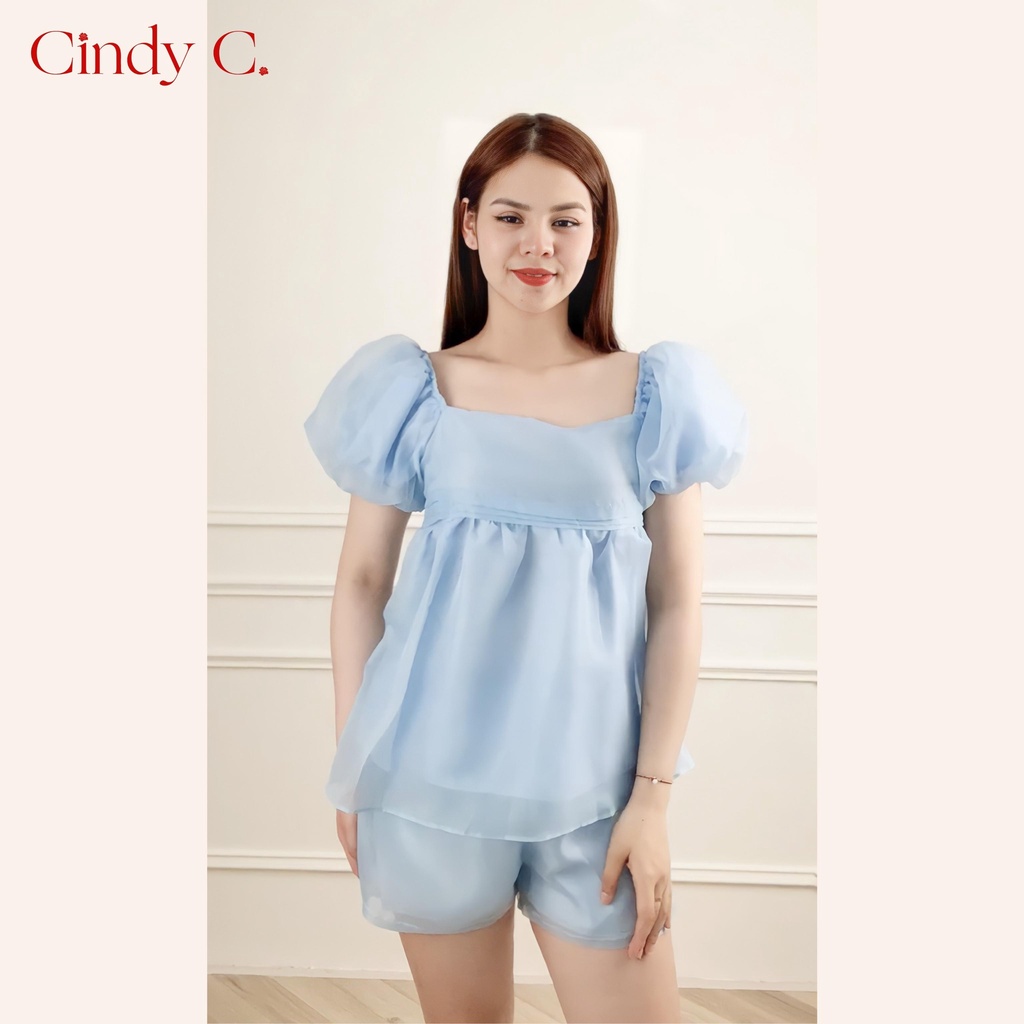 [03] Set cộc tay Jumpsuit Paulima CINDY C chất liệu Organza thiết kế điệu đà nữ tính 22532