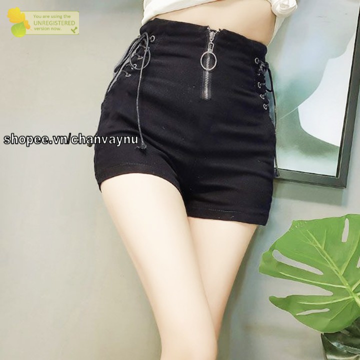 Quần short dây kéo trước đan dây hông CVRD MT338