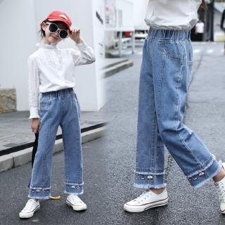 Quần jeans dài ống loe thời trang cho bé gái