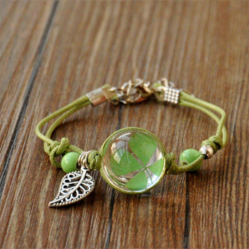 【kifli】Vòng đeo tay bằng dây bện phối hạt gốm có thể điều chỉnh（quà tặng ngày thiếu nhi）