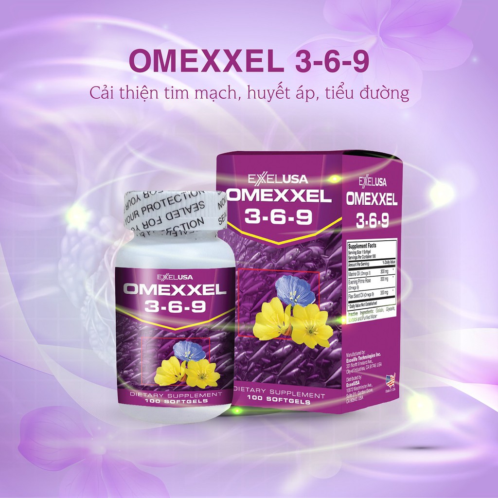 Viên uống hỗ trợ tim mạch Omexxel 3-6-9 (100 viên/lọ) - Xuất xứ Mỹ