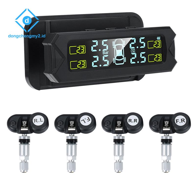 Đồng Hồ Báo Thức Không Dây Tpms Màn Hình Lcd Cảm Biến Áp Suất Cho Xe Hơi