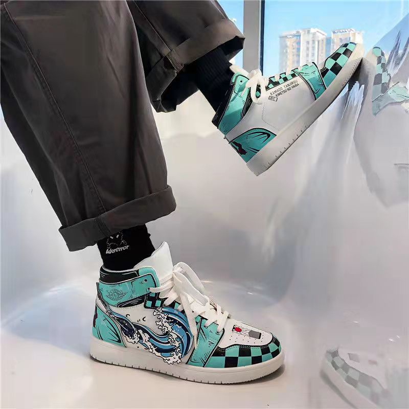 Giày hình nam Demon Slayer jordan Anime thời trang cổ cao sneaker | BigBuy360 - bigbuy360.vn
