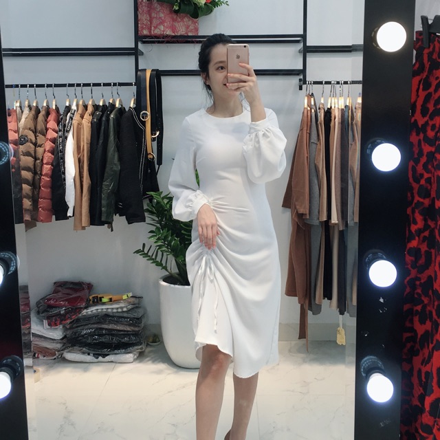 Váy nhúm eo ảnh thật
