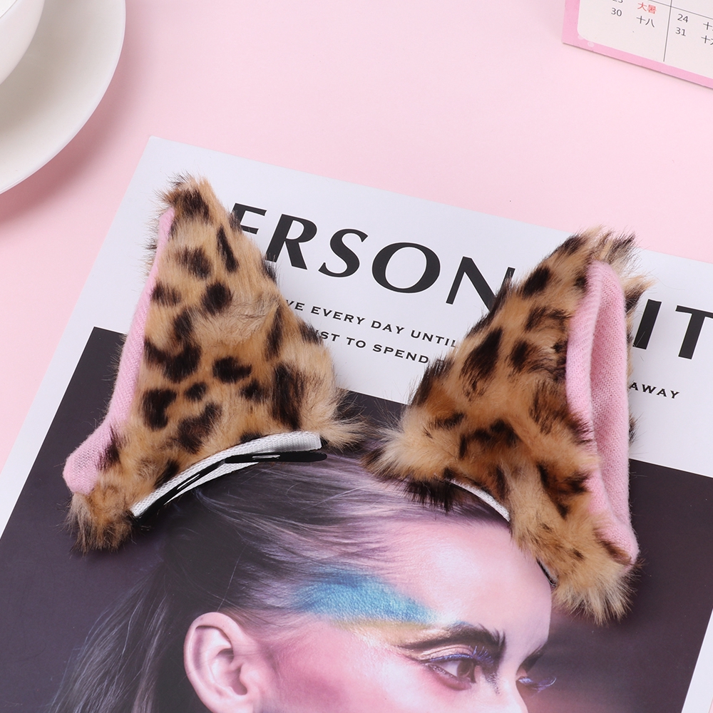Kẹp tóc hình tai mèo nhồi bông dùng hóa trang cosplay phù hợp cho hộp đêm