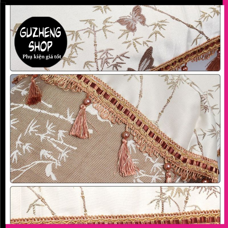 Khăn phủ đàn guzheng cao cấp, sang trọng có tua rua rất đẹp 163cm