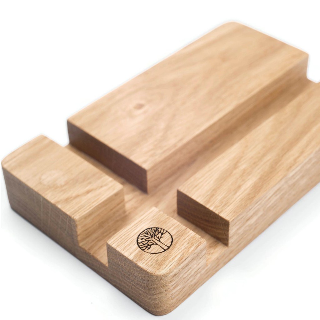 Giá Đỡ Điện Thoại mini Tigers Wood TMN01 bằng gỗ sồi  cao cấp, thiết kế tinh xảo