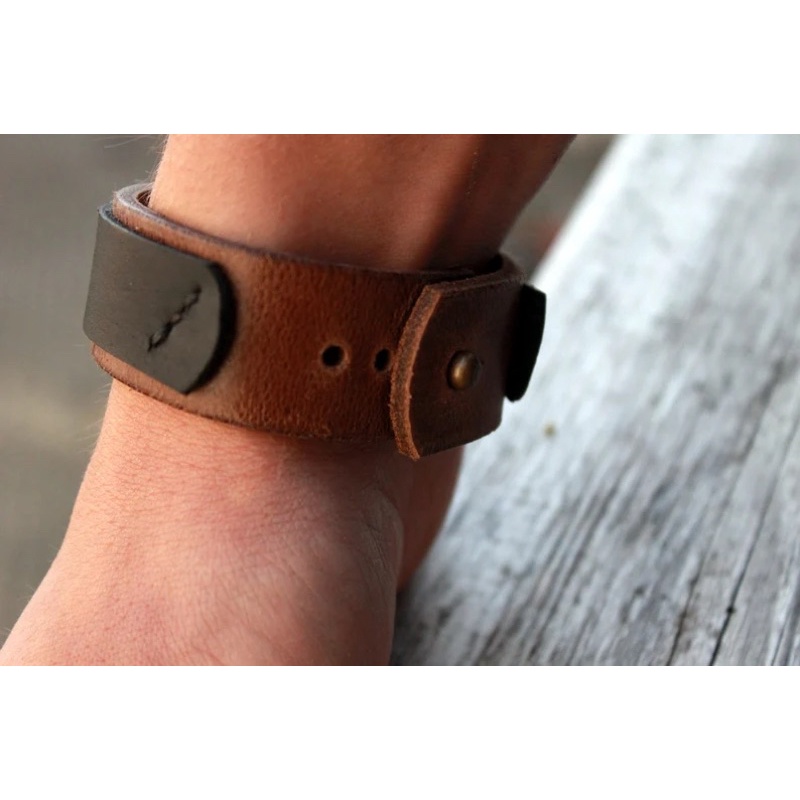Vòng Da Đeo Tay Unisex Da thật Làm Thủ Công