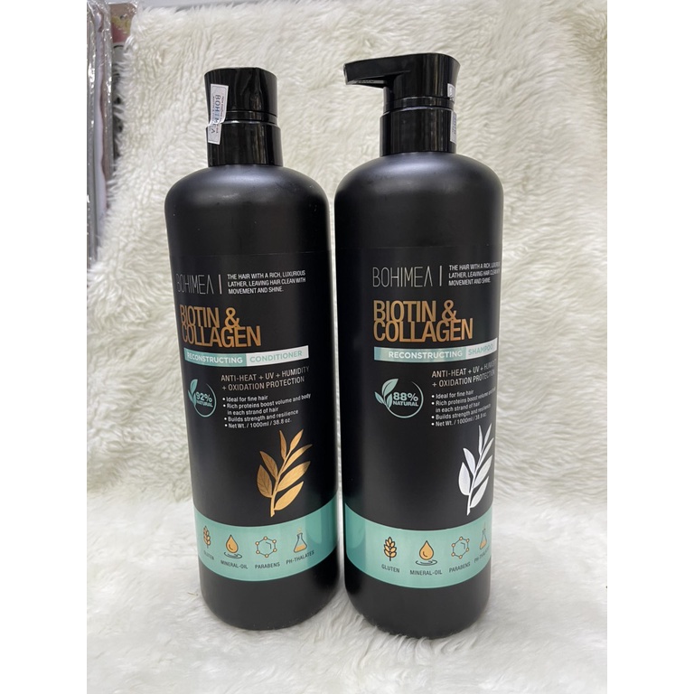Dầu gội xả phục hồi dưỡng tóc chuyên sâu Biotin Collagen Bohimea
