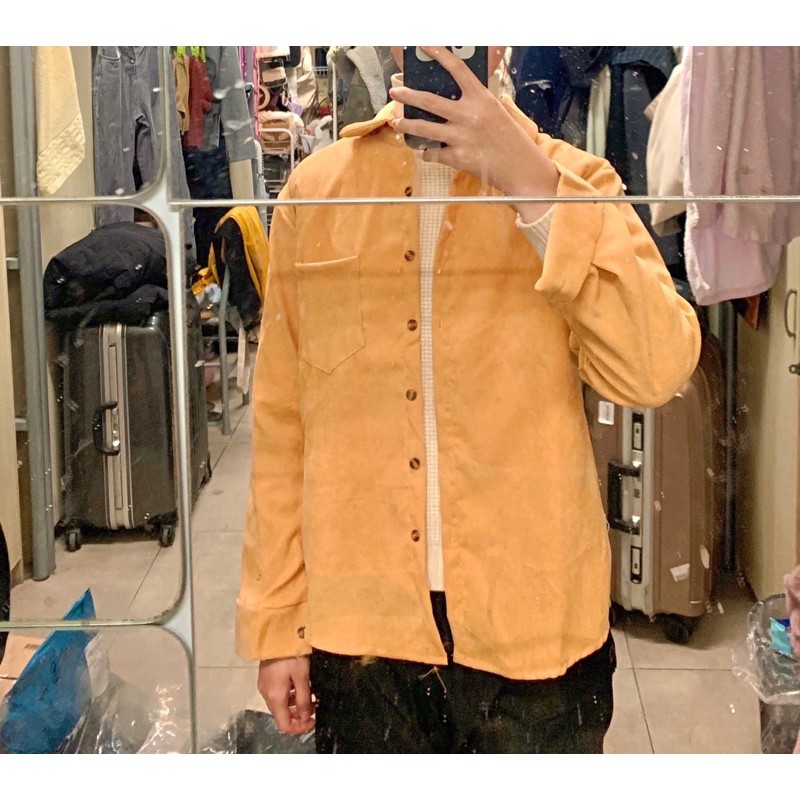 Áo sơ mi nhung nam nữ uinisex phong cách Hàn Quốc cổ điển | BigBuy360 - bigbuy360.vn