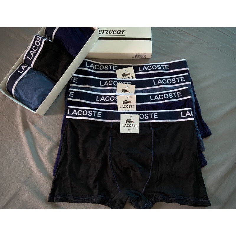 Hộp 5 quần lót nam đùi cá sấu cạp đen, Quần sịp đùi nam boxer LALYLA chất cotton thấm hút vượt trội co giãn 4 chiều